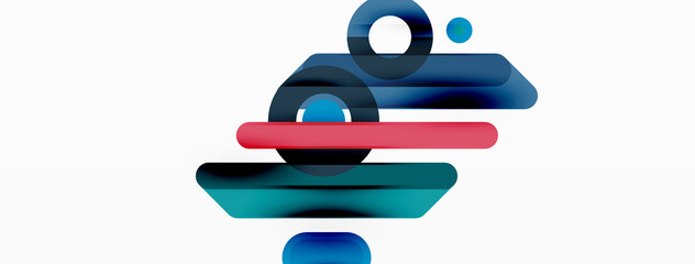 Lines geometric background. Stripes and rings composition business template for wallpaper, banner, background or landing