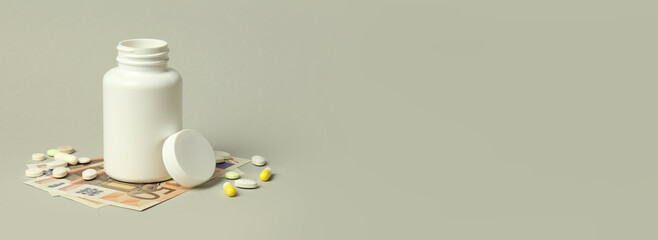 Concept of pharmaceutical business, illegal pharmaceutical business