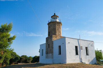 beautiful traditional Lighthouse, made of stone, French architecture