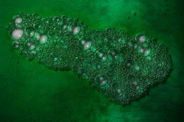 Green Soap with water refraction effect