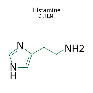 icon with histamine. Vector illustration. Stock image. 