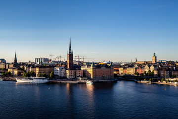 Fototapeta na wymiar Cityscape of capital Stockholm Sweden