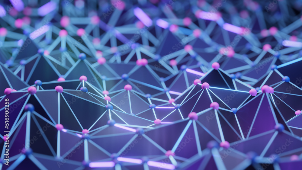 Aufkleber abstract technology, science, crypto, ai models, or big data digital background. network connection 