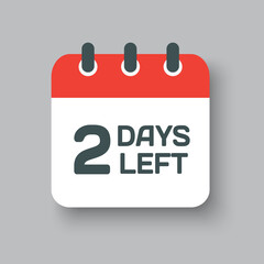 Countdown daily page calendar icon - 2 days left