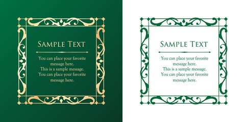 オシャレなフレーム。デザインテンプレート。ゴージャスな額のセット。
