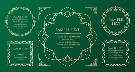 オシャレなフレーム。デザインテンプレート。ゴージャスな額のセット。