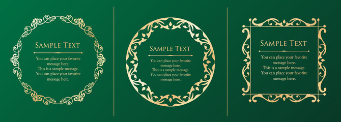 オシャレなフレーム。デザインテンプレート。ゴージャスな額のセット。