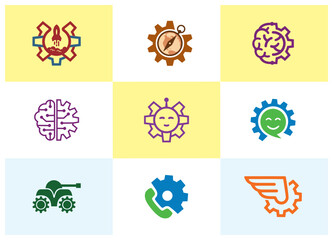 Creative Modern Gear logo design set [vector]