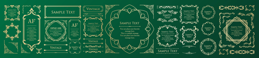 オシャレなフレーム。デザインテンプレート。ゴージャスな額のセット。