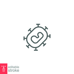 Monkeypox virus symptoms icon. Pox virus. Simple outline style symbol. Thin line vector illustration isolated on white background. Editable stroke EPS 10.