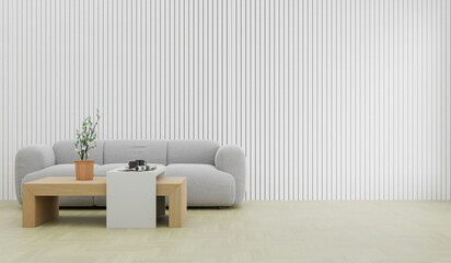 Kitchen room with a dinning table - wall. 3D rendering.