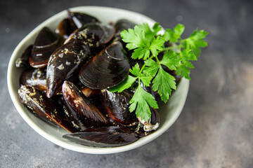 mussels shell seafood meal food snack on the table copy space food background