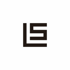 Letter L, t and S square geometric symbol simple logo vector