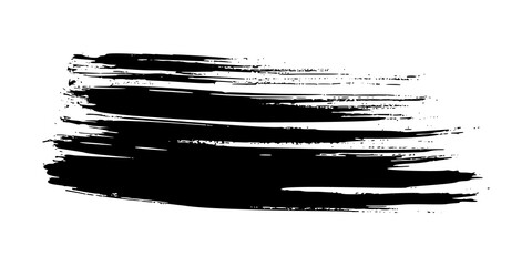 Black brush stroke on white background