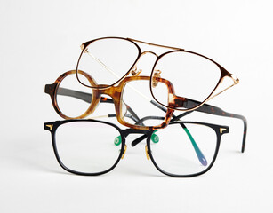 Spectacles glasses isolated on white background for the poster design