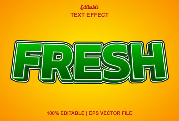 fresh text effect with green color and editable.