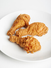 Crispy kentucky fried chicken isolated on white background