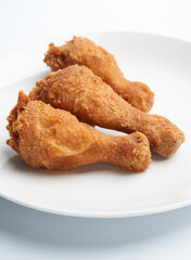 Crispy kentucky fried chicken isolated on white background