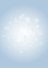 Vector Magical Glowing Background with Silver and Purple Falling Hexagon on Blue. Falling Snow. Glittery Confetti Frame. Christmas and New Year Design. Winter Sky with Bokeh Snowfall.