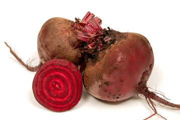 Fresh beetroot isolated on white background. Fresh beets.