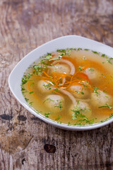Soup with balls of meat