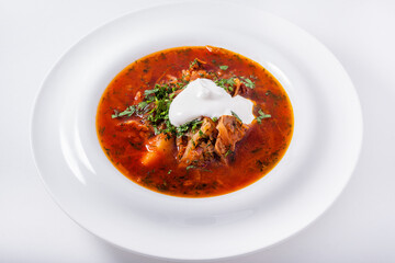 Borsch with meat