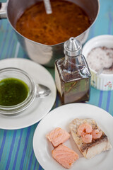 Shrimp soup with fish
