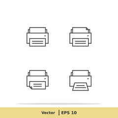 Print Icon set. Printer Symbol. Design Logo Template. Vector Icon EPS 10 Pixel Perfect