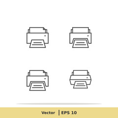 Print Icon set. Printer Symbol. Design Logo Template. Vector Icon EPS 10 Pixel Perfect