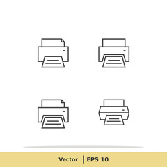 Print Icon set. Printer Symbol. Design Logo Template. Vector Icon EPS 10 Pixel Perfect