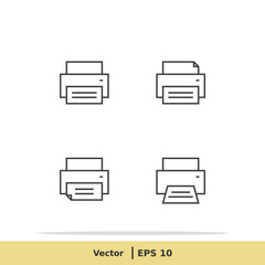 Print Icon set. Printer Symbol. Design Logo Template. Vector Icon EPS 10 Pixel Perfect