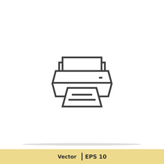 Print Icon. Printer Symbol. Design Logo Template. Vector Icon EPS 10 Pixel Perfect