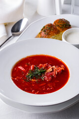 Borsch with meat