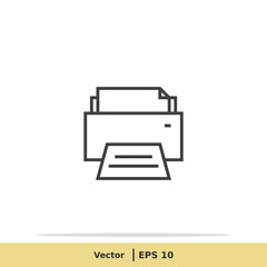 Print Icon. Printer Symbol. Design Logo Template. Vector Icon EPS 10 Pixel Perfect