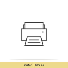 Print Icon. Printer Symbol. Design Logo Template. Vector Icon EPS 10 Pixel Perfect
