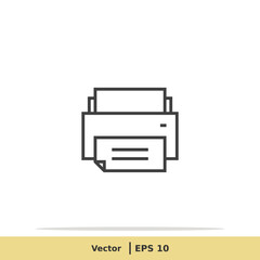 Print Icon. Printer Symbol. Design Logo Template. Vector Icon EPS 10 Pixel Perfect