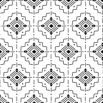 African inspired geometric tribal vibes mud cloth motif vector seamless pattern. Ethnic ornamental background. Boho traditional folk art surface design for home decor.