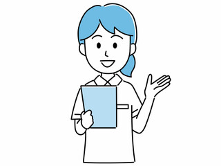案内をする看護師のイラスト