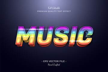 Naklejka na ściany i meble Music Gradient Color editable premium text effect font style