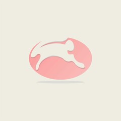 this is an elegant rabbit animal logo concept