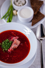 Borscht with meat