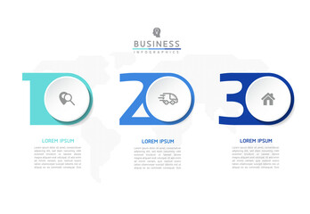 Connecting Steps Infographic Template with 3 Elements