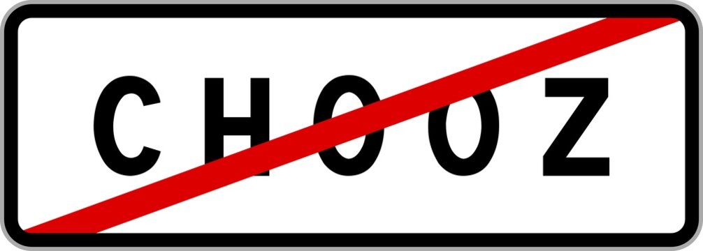 Panneau sortie ville agglom&eacute;ration Chooz / Town exit sign Chooz
