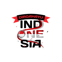 Dirgahayu indonesia typography design vector