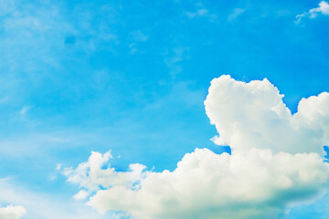 Panorama blue sky background with tiny clouds.