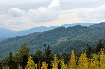 clouds over the mountains