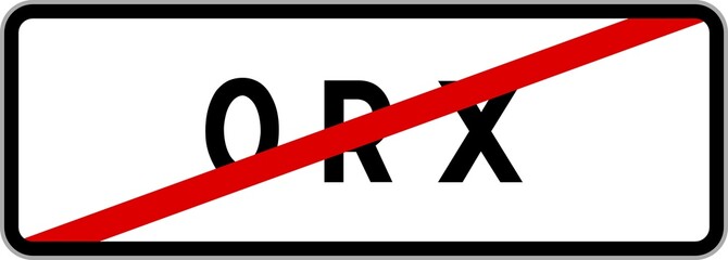 Panneau sortie ville agglomération Orx / Town exit sign Orx