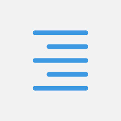 Obraz premium Align right icon in blue style about text editor, use for website mobile app presentation