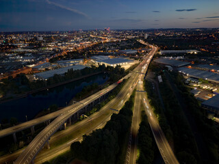 Aerial view of Birmingham UK Spaghetti Junction 