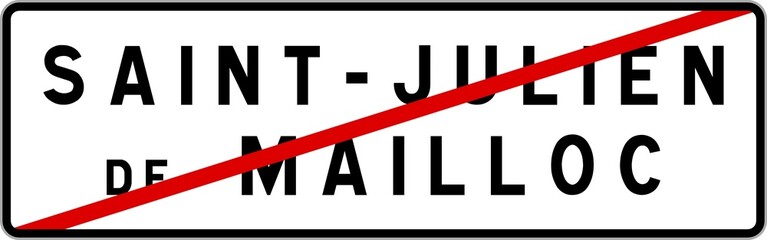 Panneau sortie ville agglomération Saint-Julien-de-Mailloc / Town exit sign Saint-Julien-de-Mailloc